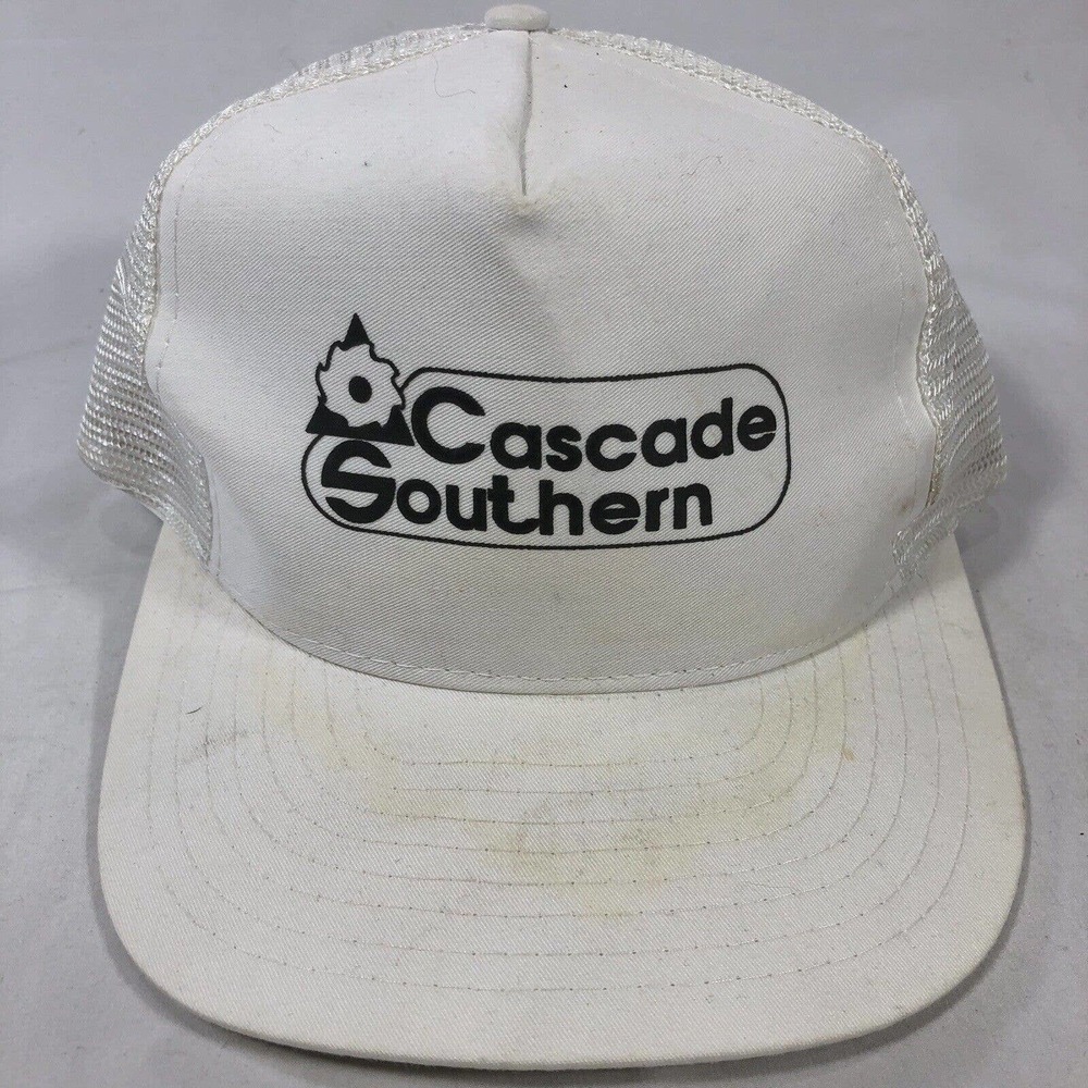CASCADE SOUTHERN HAT CAP TRUCKER SNAPBACK WHITE ONE SIZE FITS MOST OSFM ADJUST